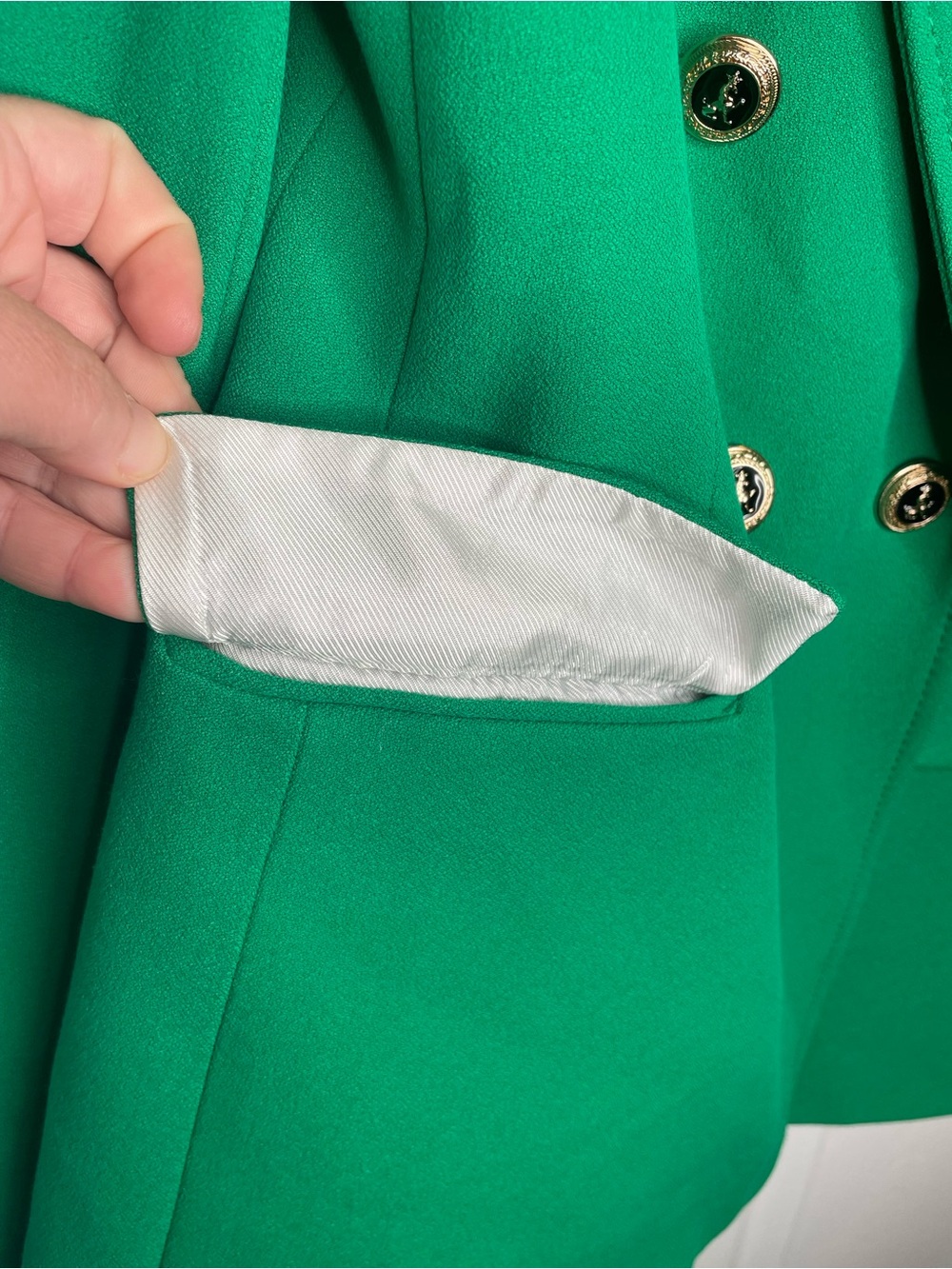 Zara Double-Breasted Blazer Blogger Favorite 2108/555/500 in Emerald Green XS - Picture 8 of 16